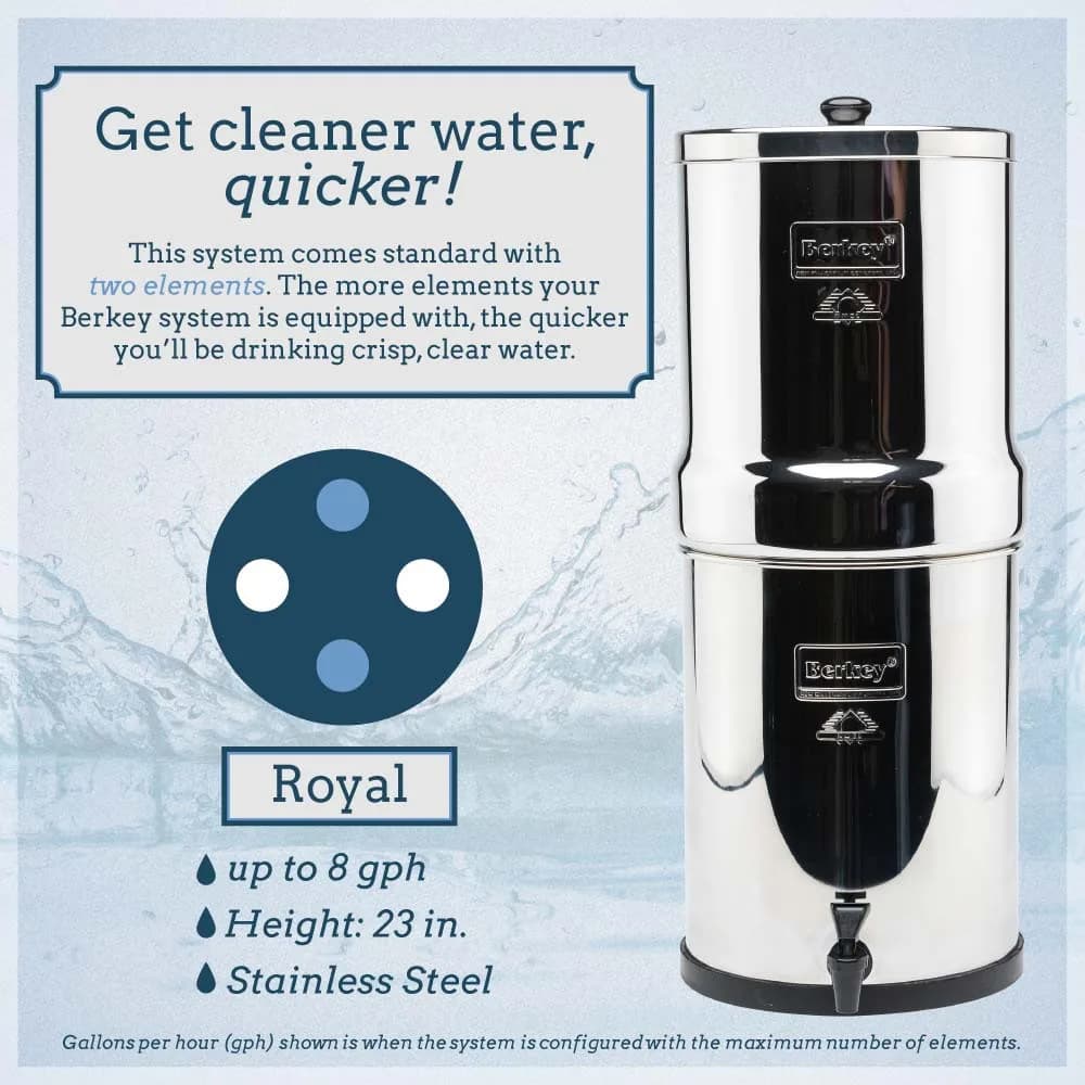 Royal Berkey stainless-steel gravity water filter