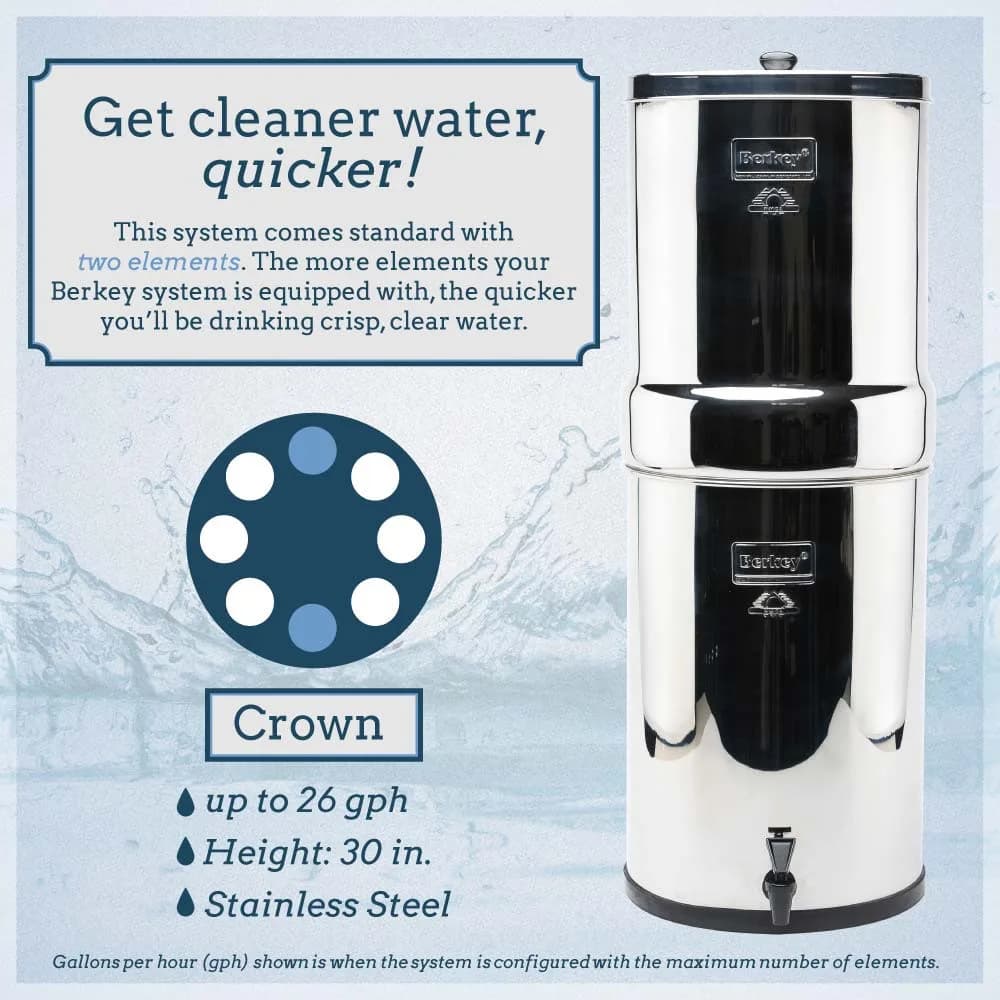 Crown Berkey stainless-steel gravity water filter