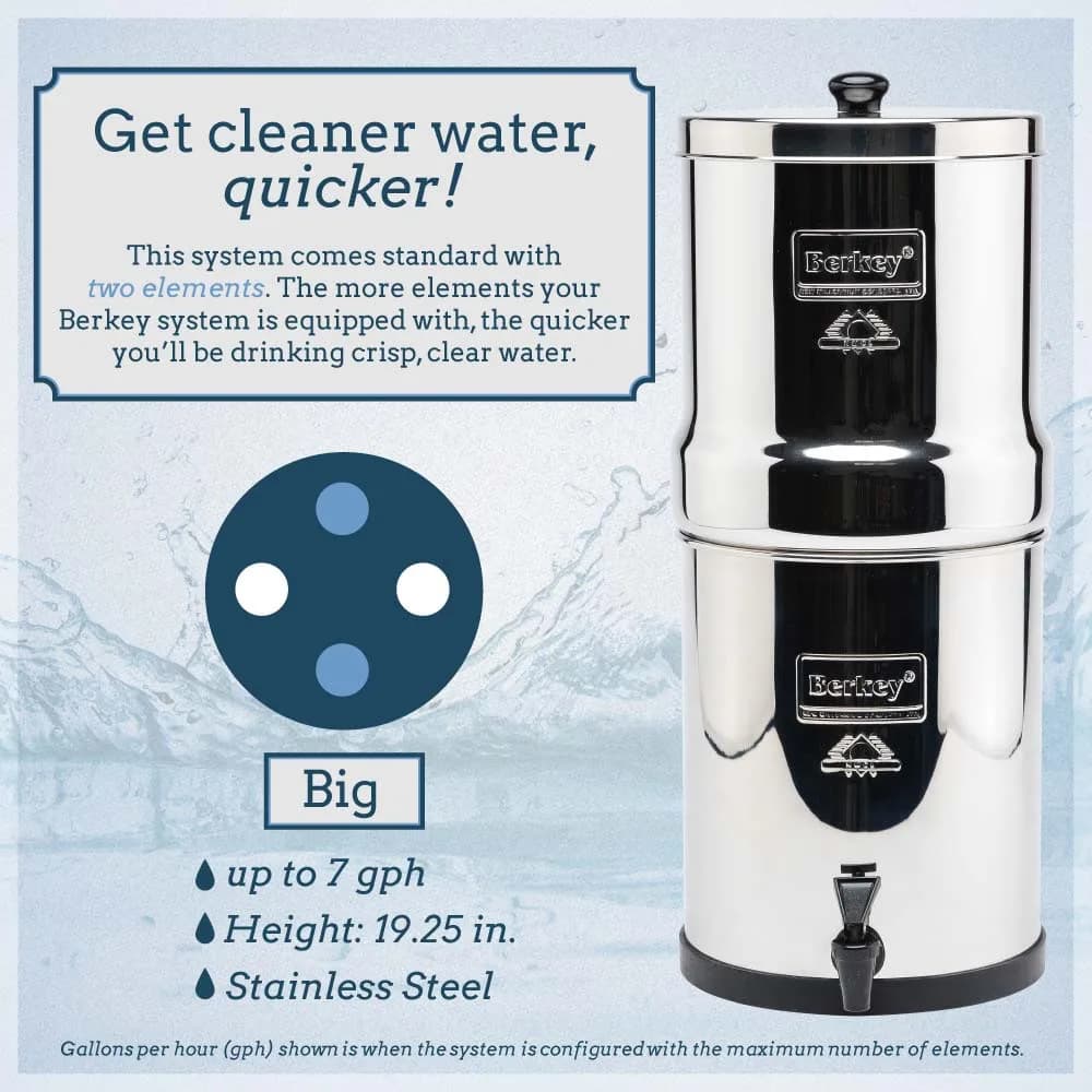 Big Berkey stainless-steel gravity water filter