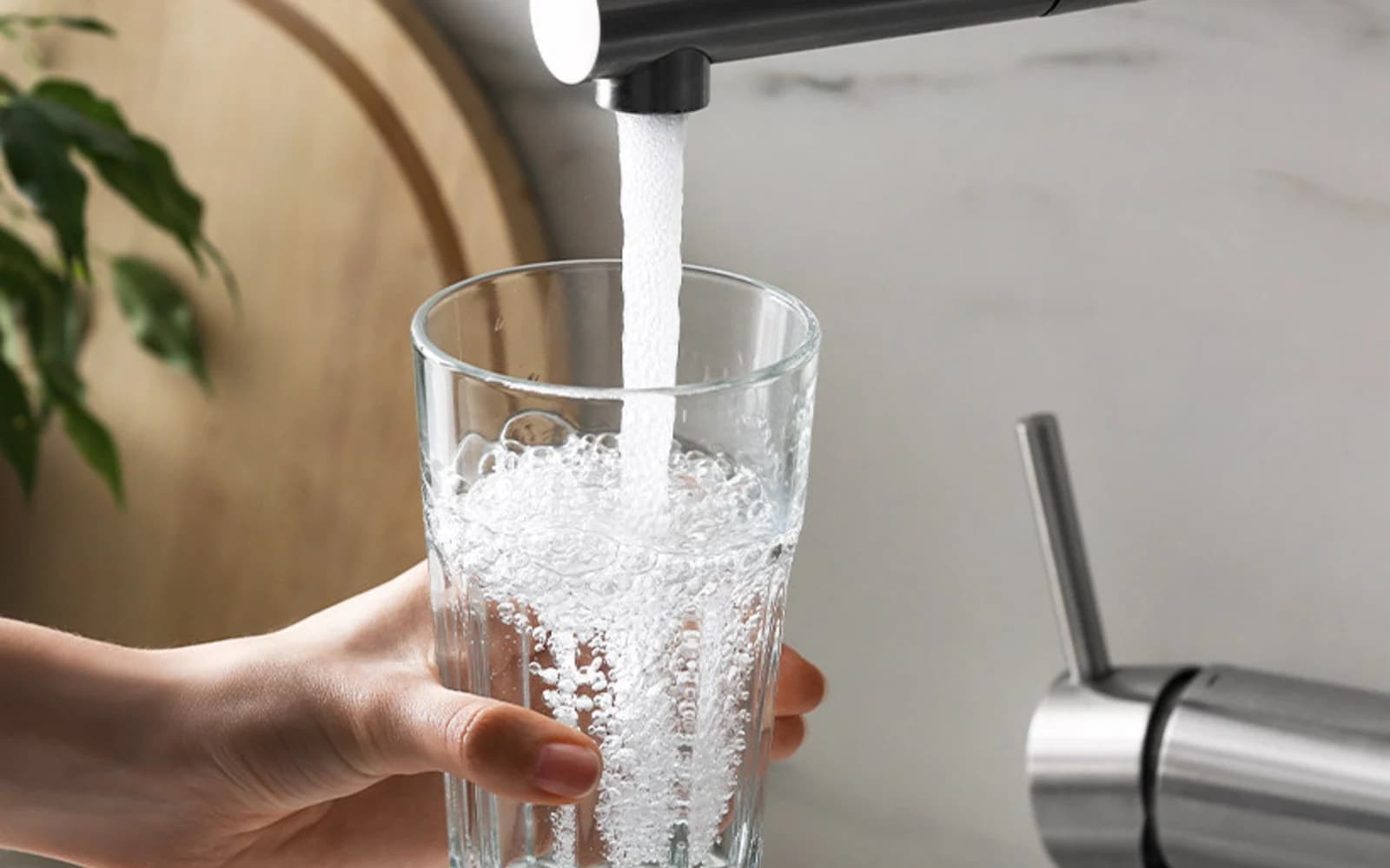 Clearly Filtered water pitcher on a kitchen counter