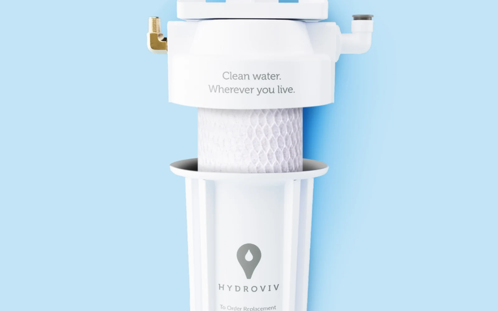 Hydroviv filter installed under a sink