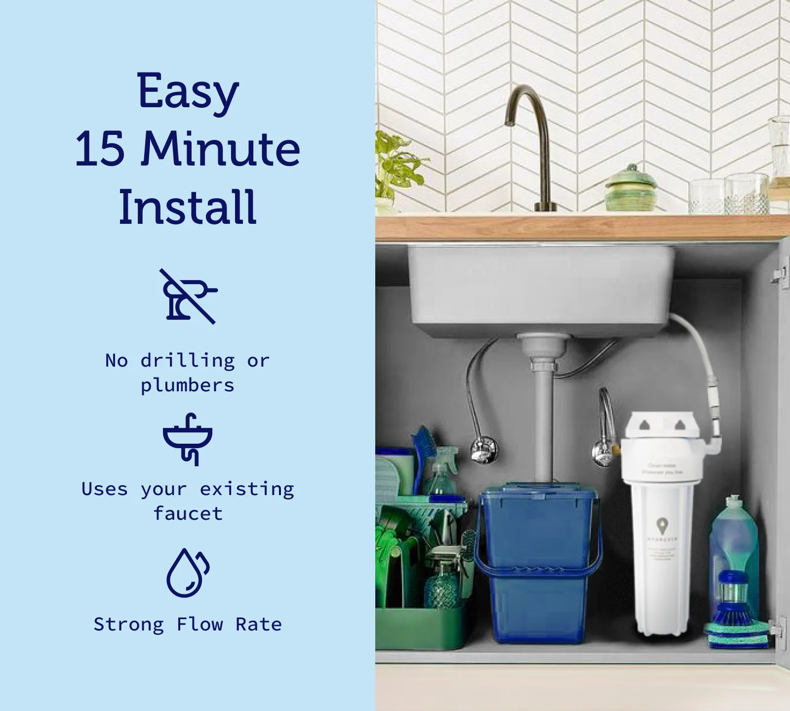 Hydroviv under-sink filter detail from the product listing