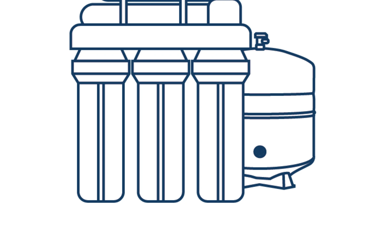 iSpring reverse osmosis filters and tank
