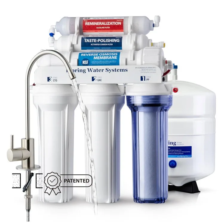 iSpring RCC7AK 6-stage reverse osmosis system with remineralization filter, storage tank and brushed nickel faucet