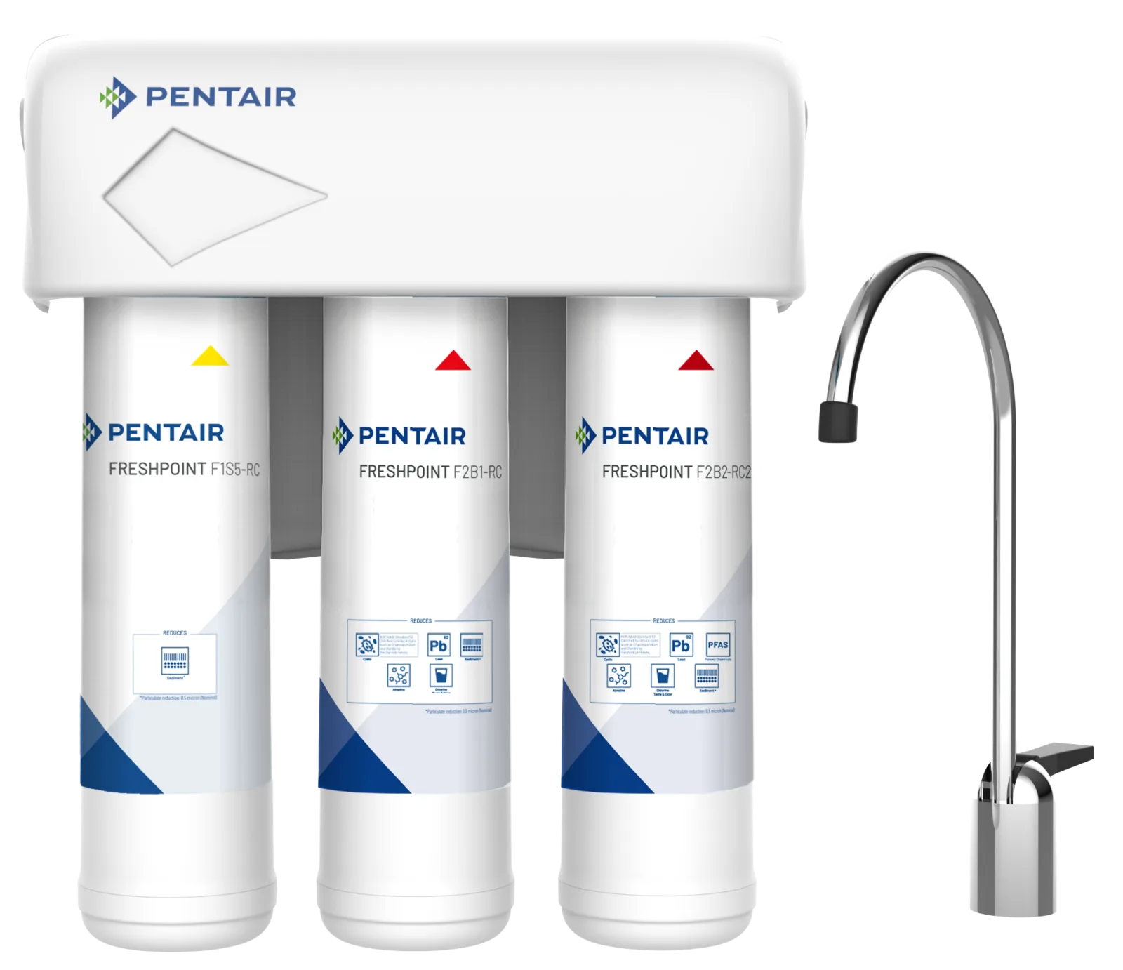 Pentair FreshPoint F3000-B2B three-stage under sink filtration system with faucet