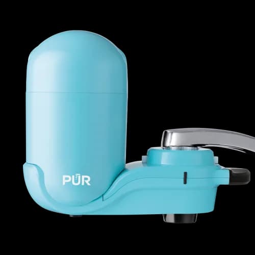 PUR PLUS vertical faucet mount filtration system in sea glass